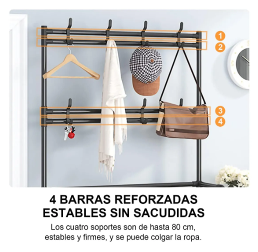 Perchazap 4 en 1¨| Organizador de zapatos y perchero