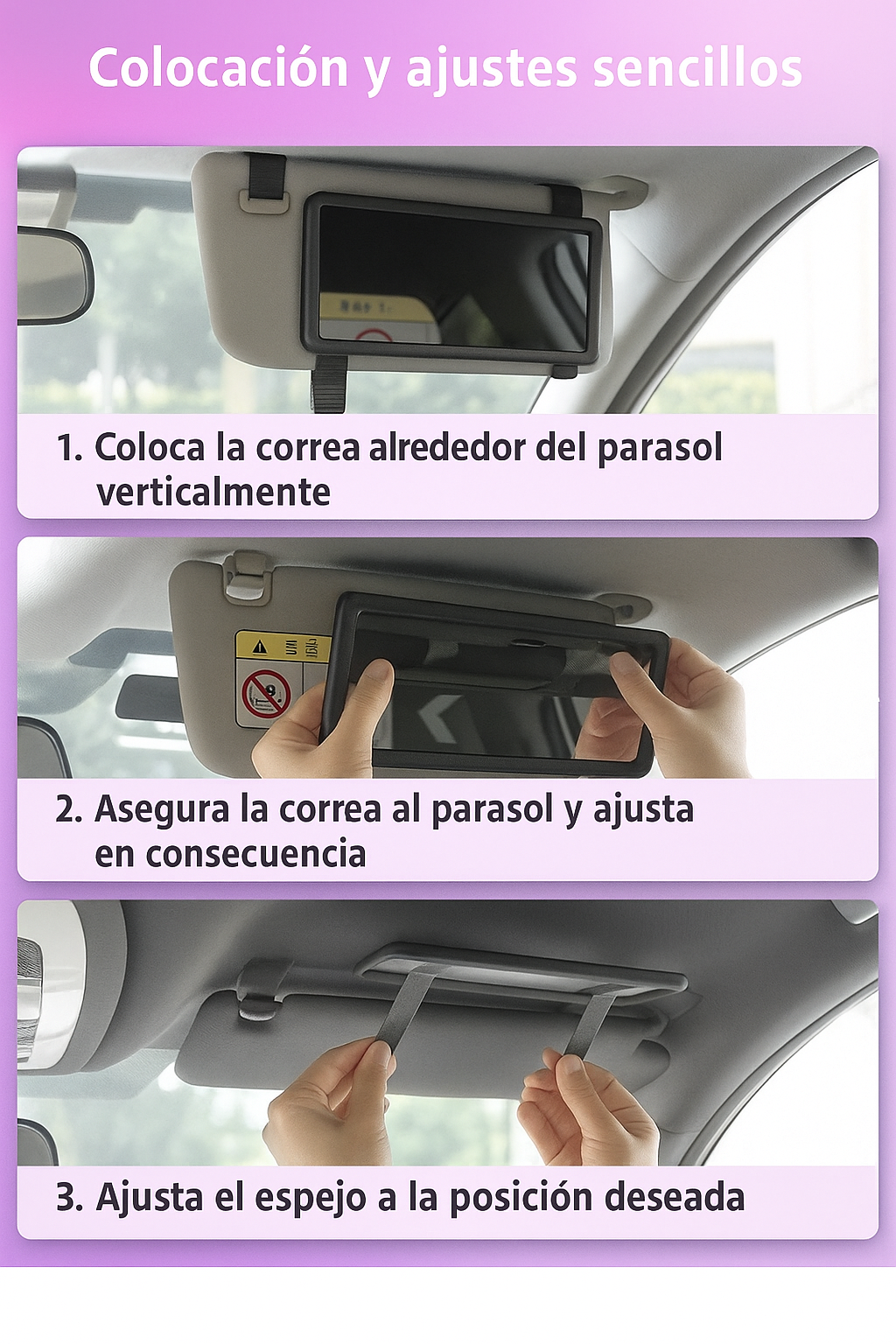 LumiVisor¨| Espejo Tocador Para Coche Luz Led