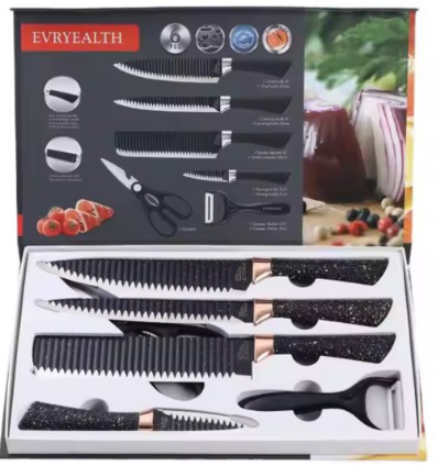 Kit Súper Chef Hogar¨| Sarten 4puestos Juego Cuchillos X6