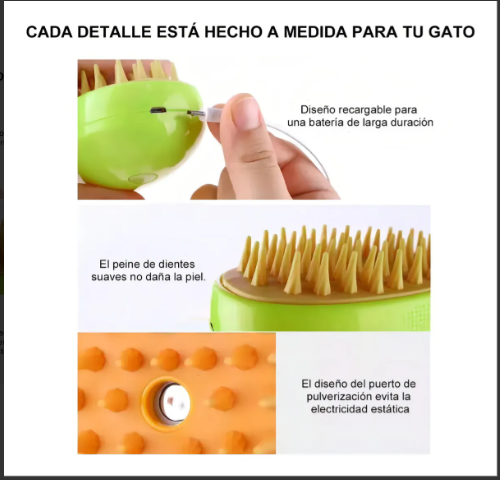 LimpiaLía''l Cepillo de vapor 3 en 1 Gato - Perro